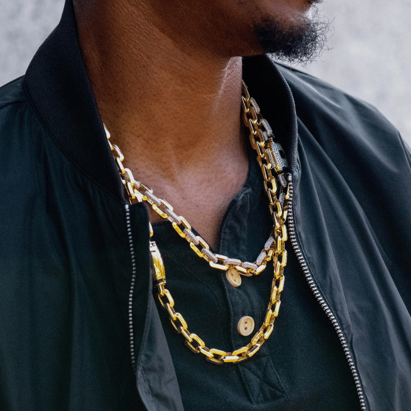Layered chain necklace men online