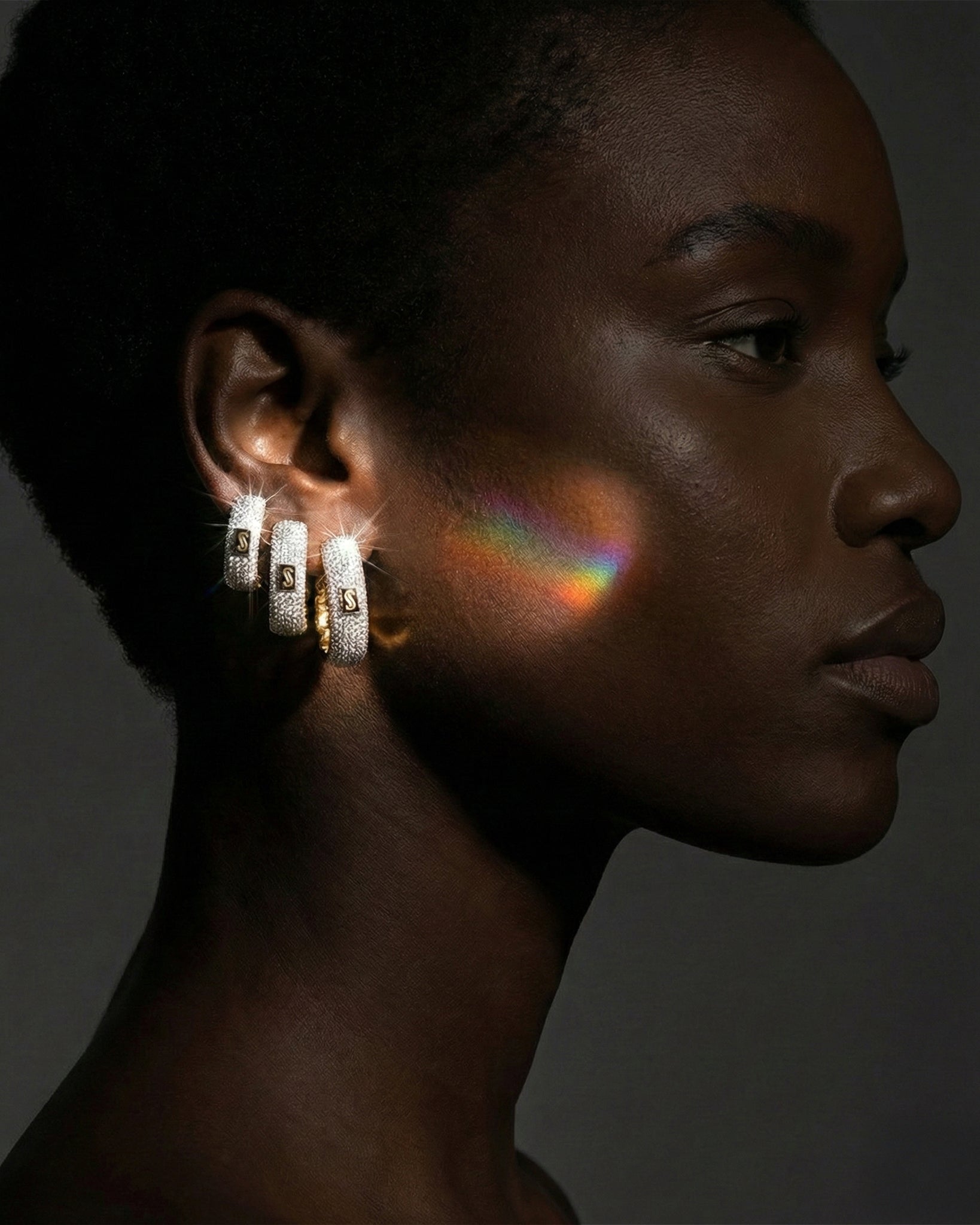 Aretes - Monaco Chain HOOP Pavé Lock