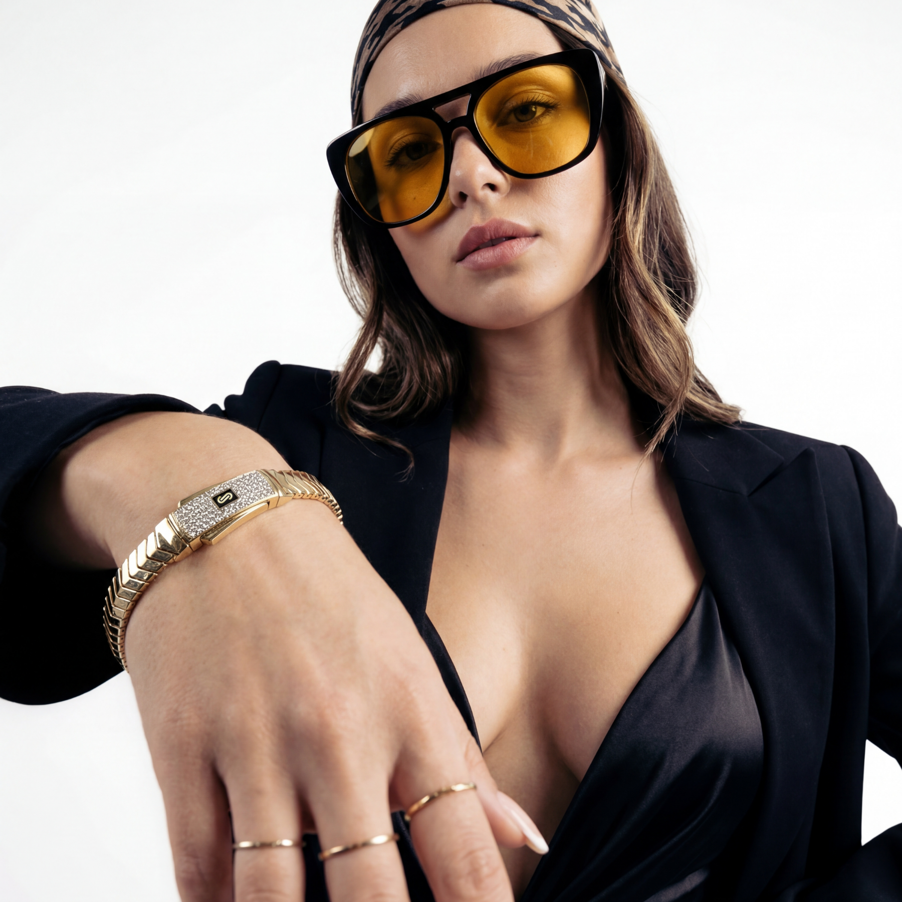 Women's Bracelet- Monaco Chain MERM Pavé Lock