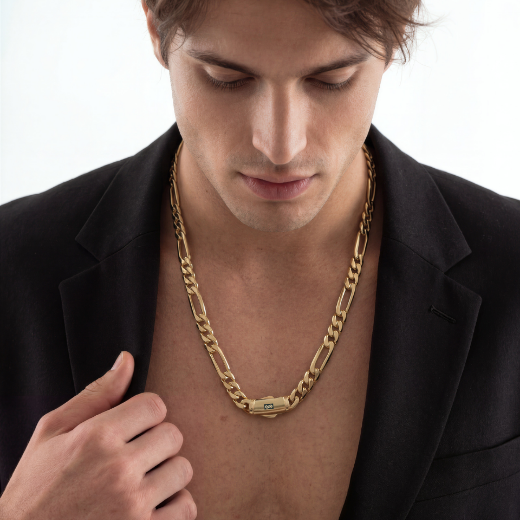 Men's Necklace - Monaco Chain FIGARO Plain