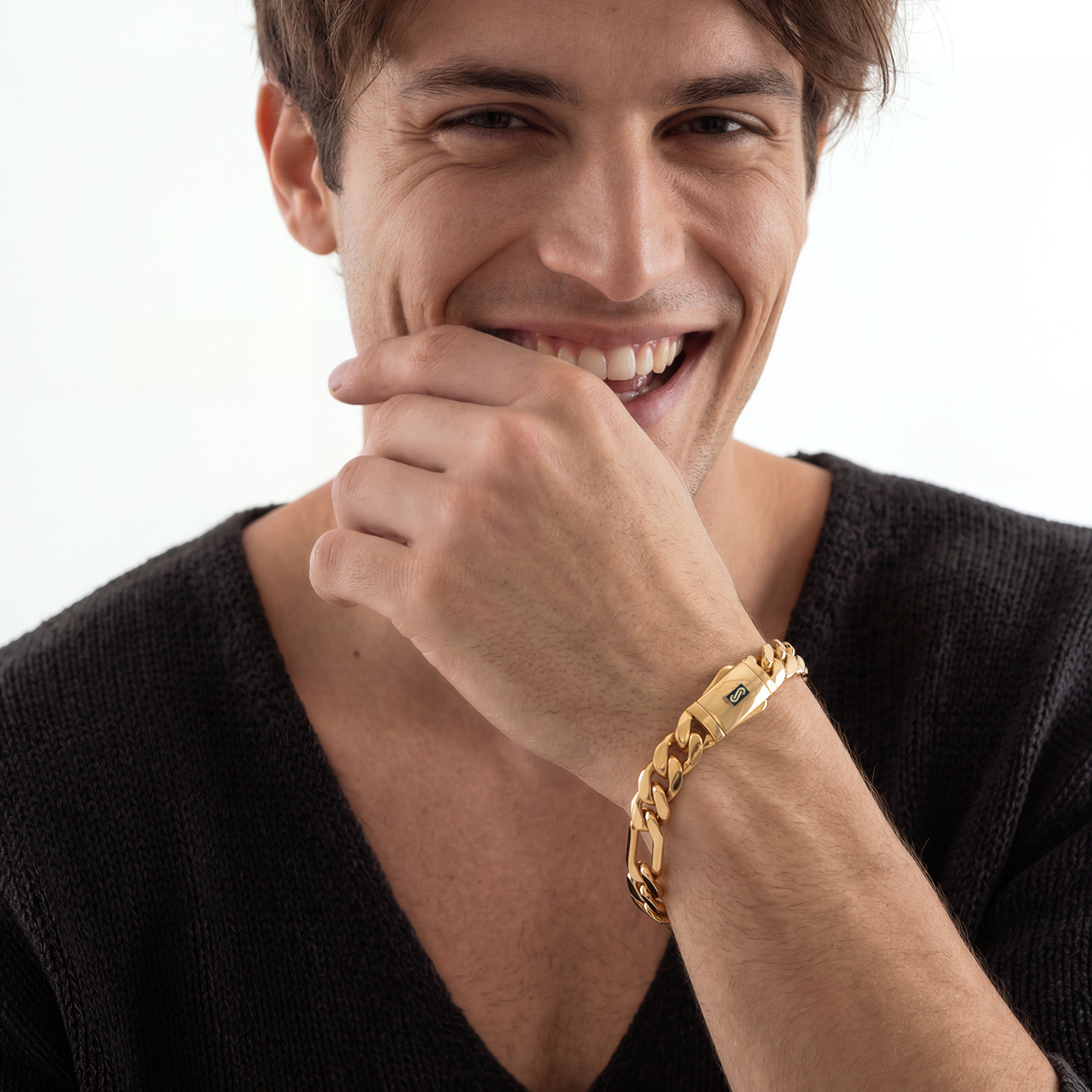 Men's Bracelet - Monaco Chain FIGARO Plain