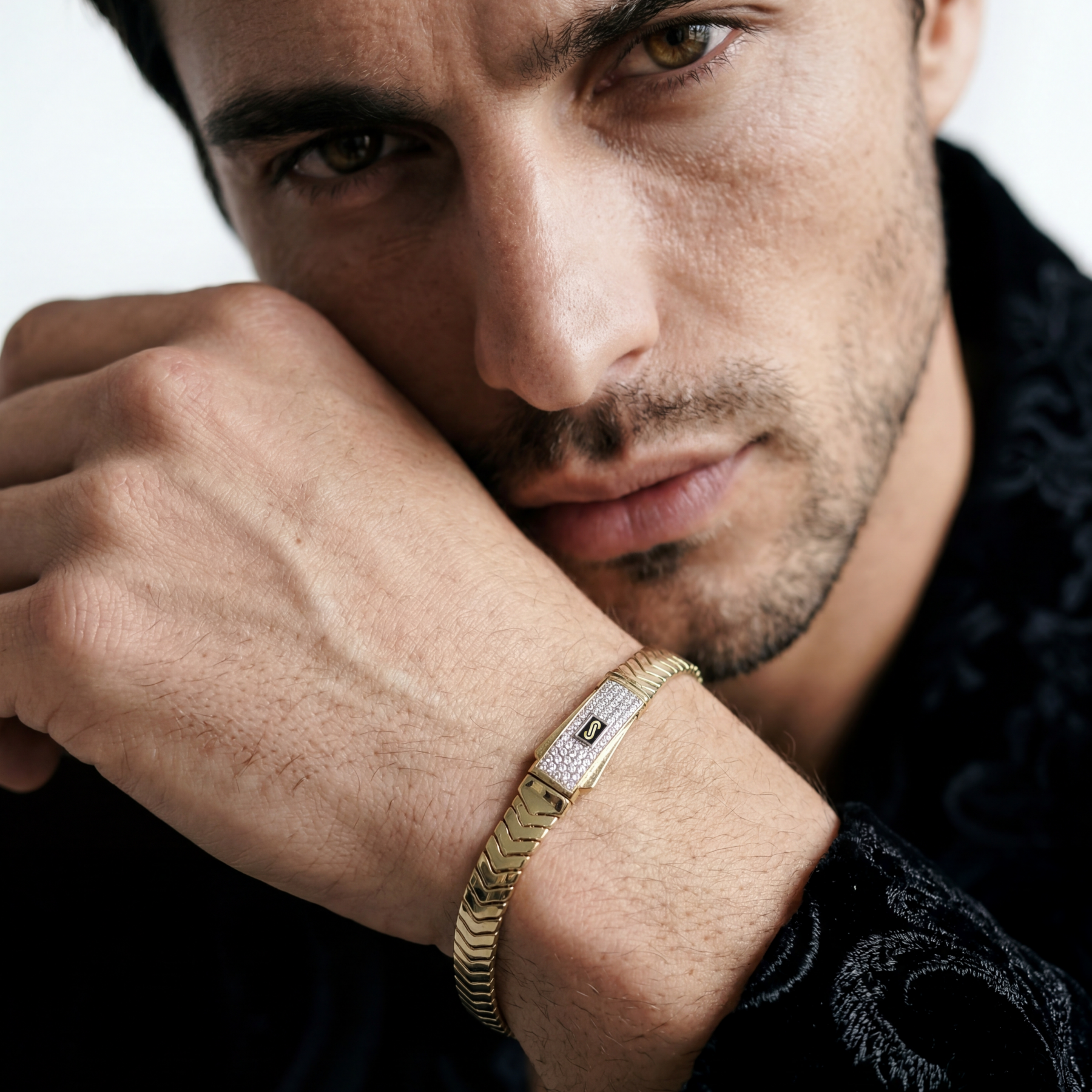 Men's Bracelet- Monaco Chain MERM Pavé Lock