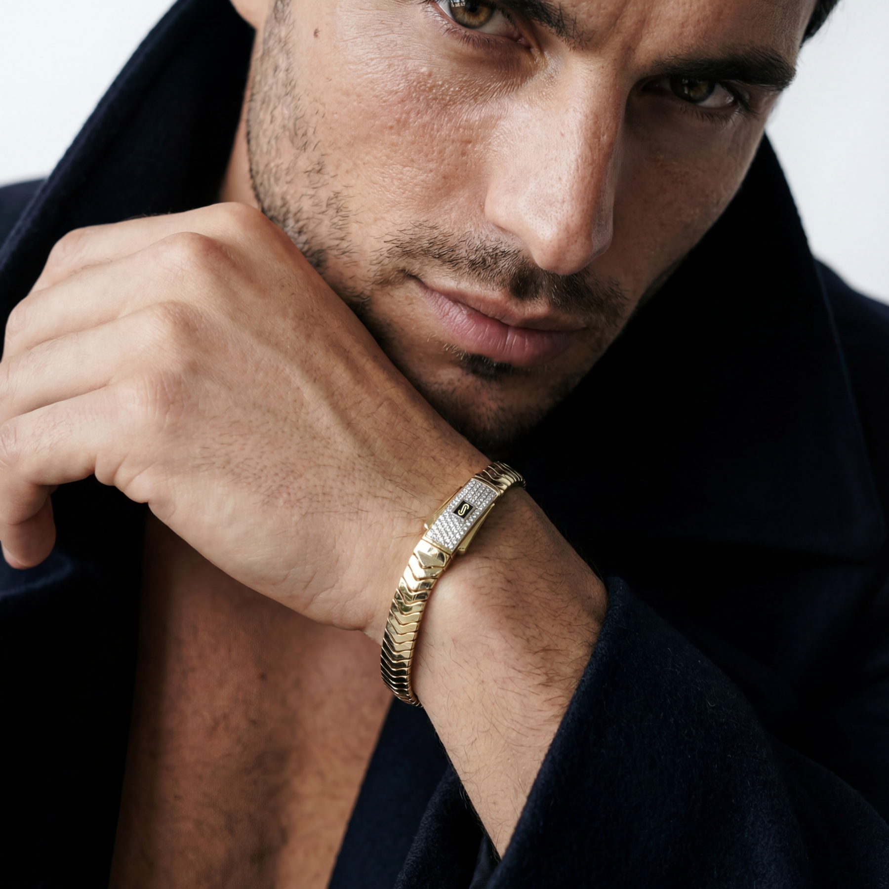 Men's Bracelet- Monaco Chain MERM Pavé Lock