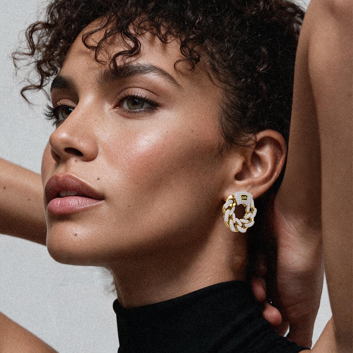 Women's Earrings - Monaco Chain MONA Full Pavé
