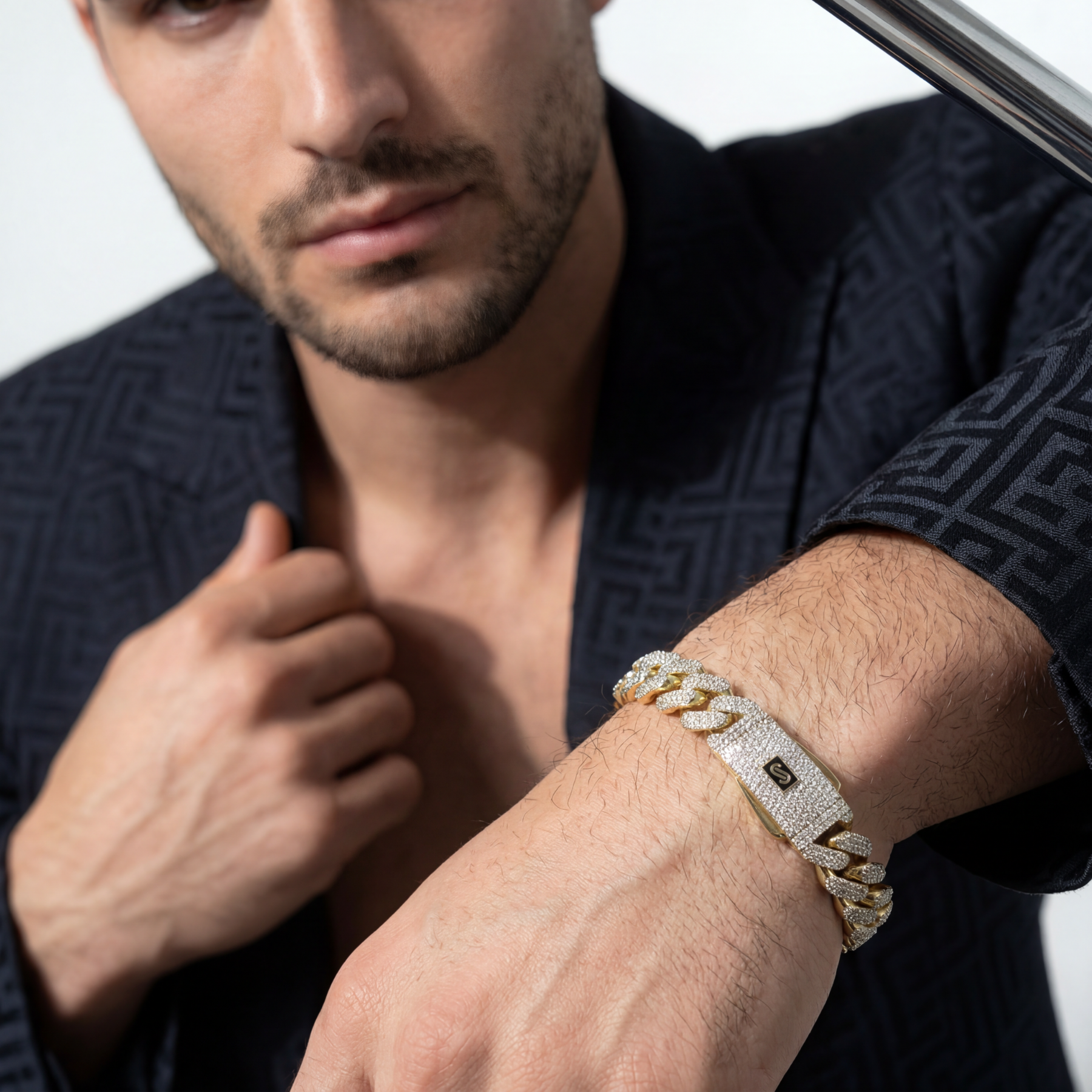 Men's Bracelet - Monaco Chain CLASSIC Full Pavé