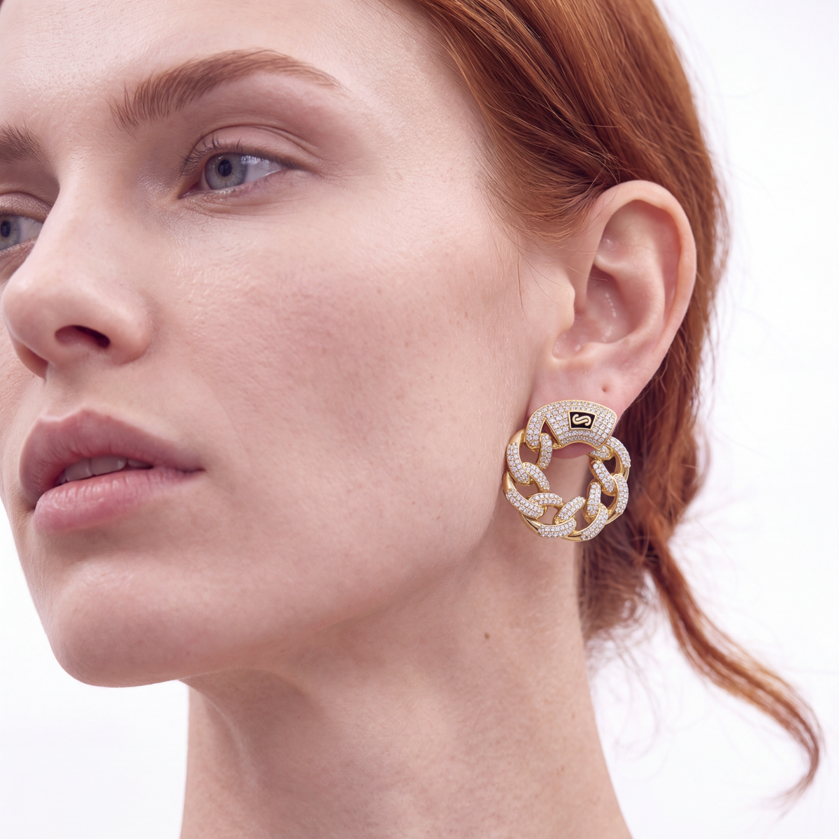 Women's Earrings - Monaco Chain MONA Full Pavé
