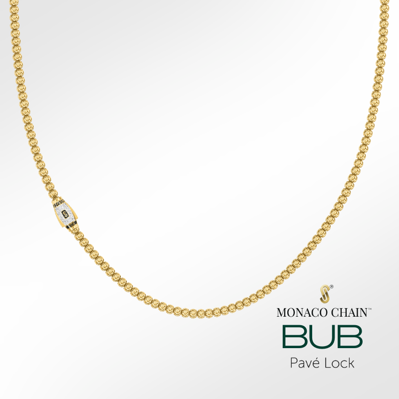 Collar para hombre - Cadena Monaco BUB con cierre pavé