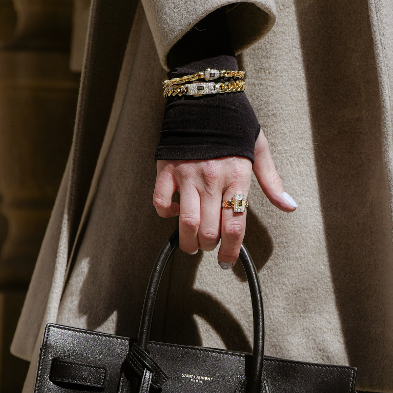 Anillo De Mujer - Monaco Chain CLASSIC Pavé Lock