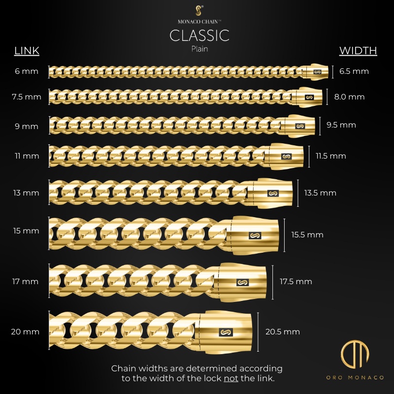 Men's Necklace - Monaco Chain CLASSIC Plain