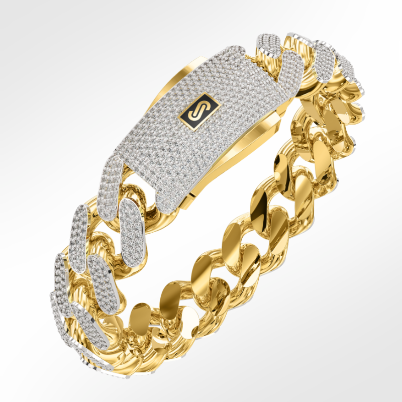Men's Bracelet - Monaco Chain CLASSIC Full Pavé