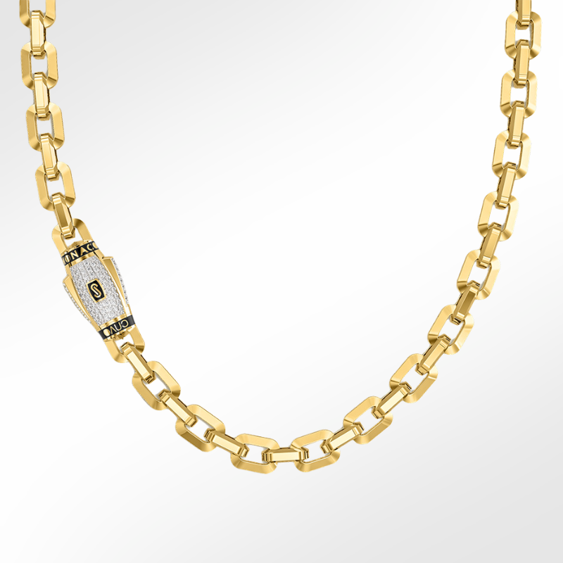 Men's Necklace - Monaco Chain CAVO Pavé Lock