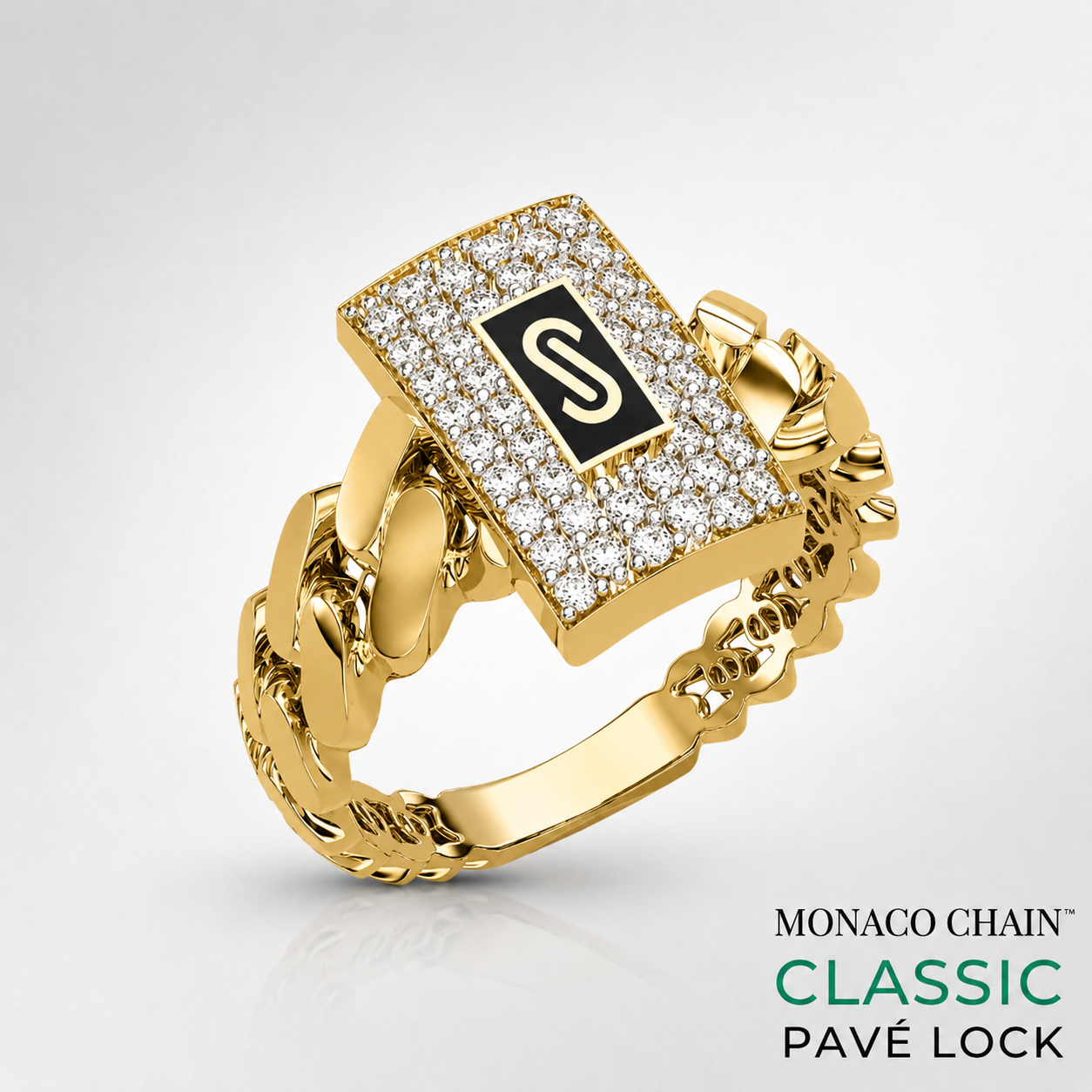 Anillo De Mujer - Monaco Chain CLASSIC Pavé Lock
