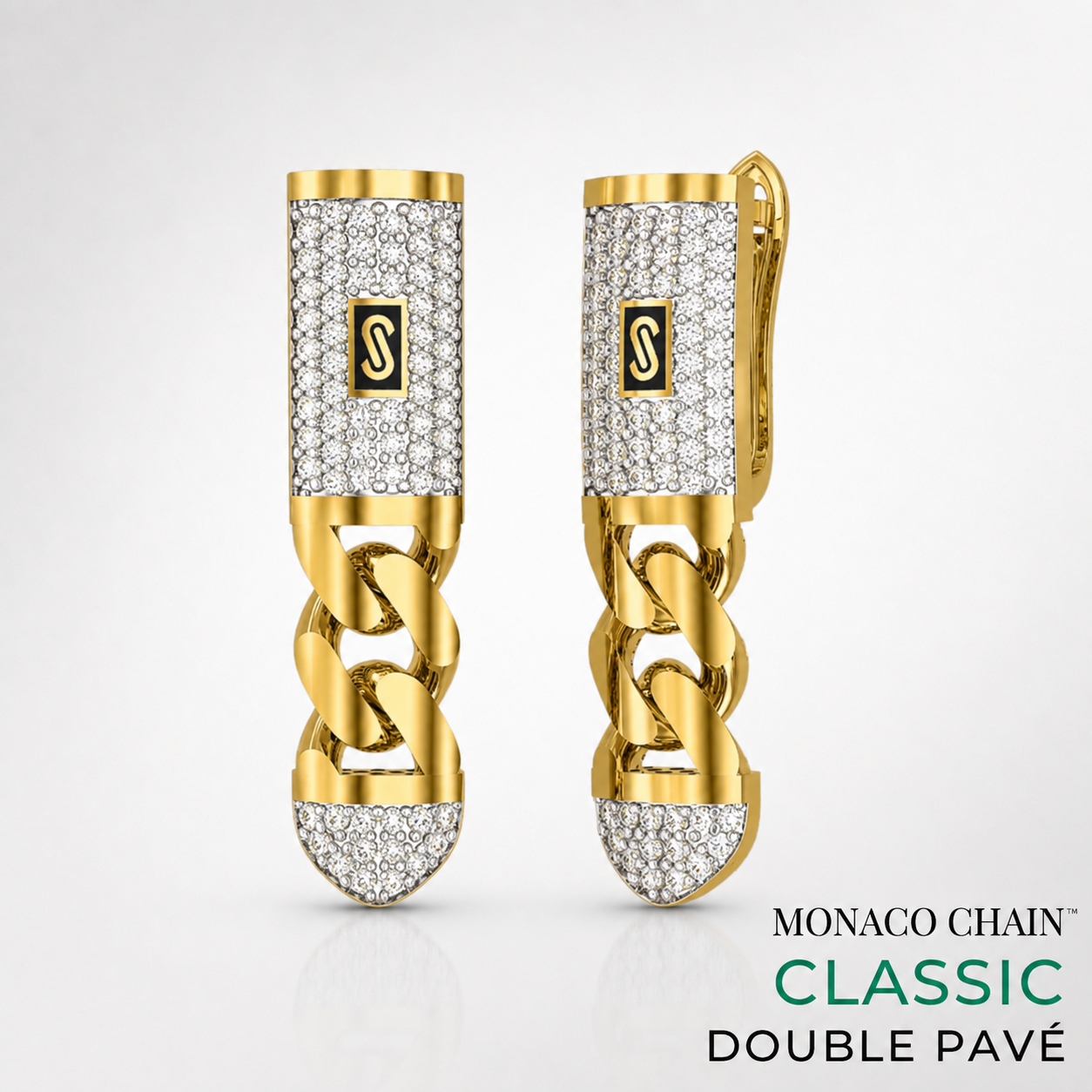 Aretes - Monaco Chain CLASSIC Double Pavé