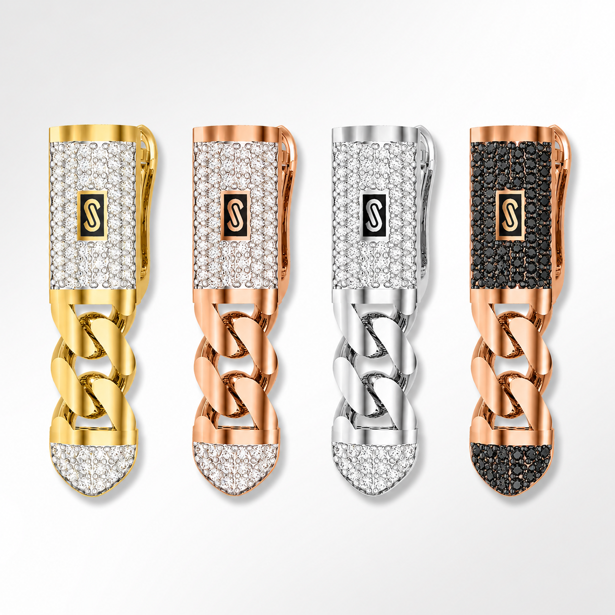 Earrings - Monaco Chain CLASSIC Double Pavé