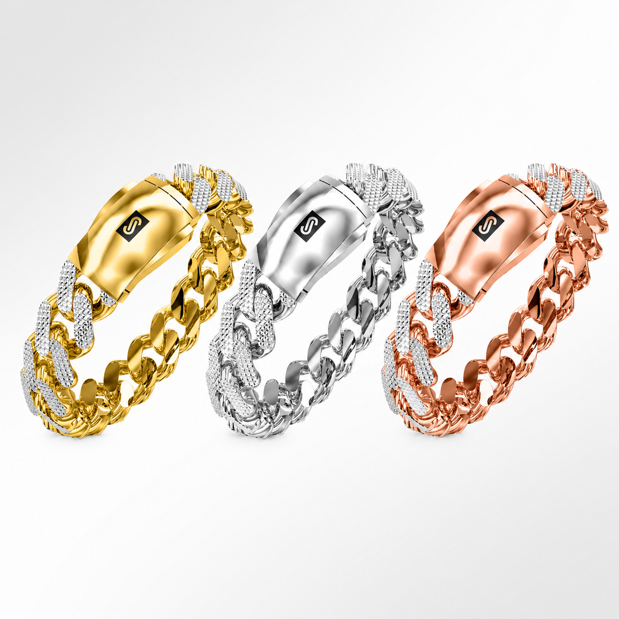 Men's Bracelet - Monaco Chain CLASSIC Diamond Cut