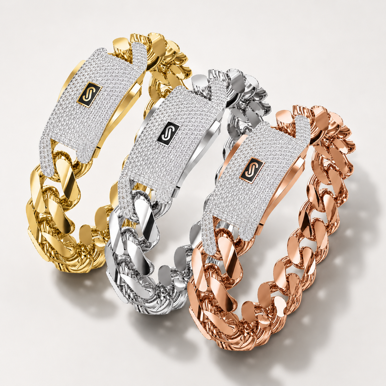 Women's Bracelet - Monaco Chain CLASSIC Pavé Lock