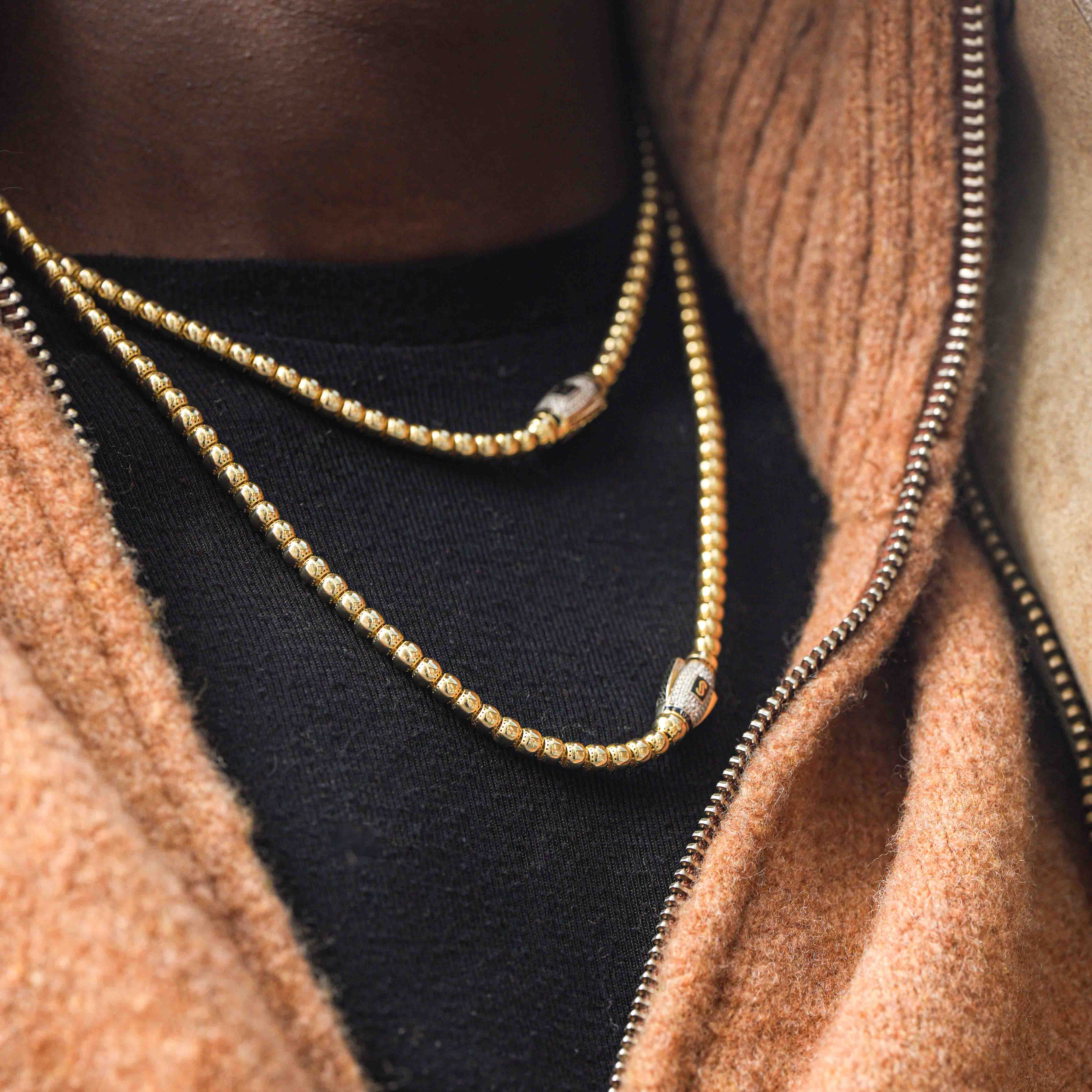 Collar para hombre - Cadena Monaco BUB con cierre pavé
