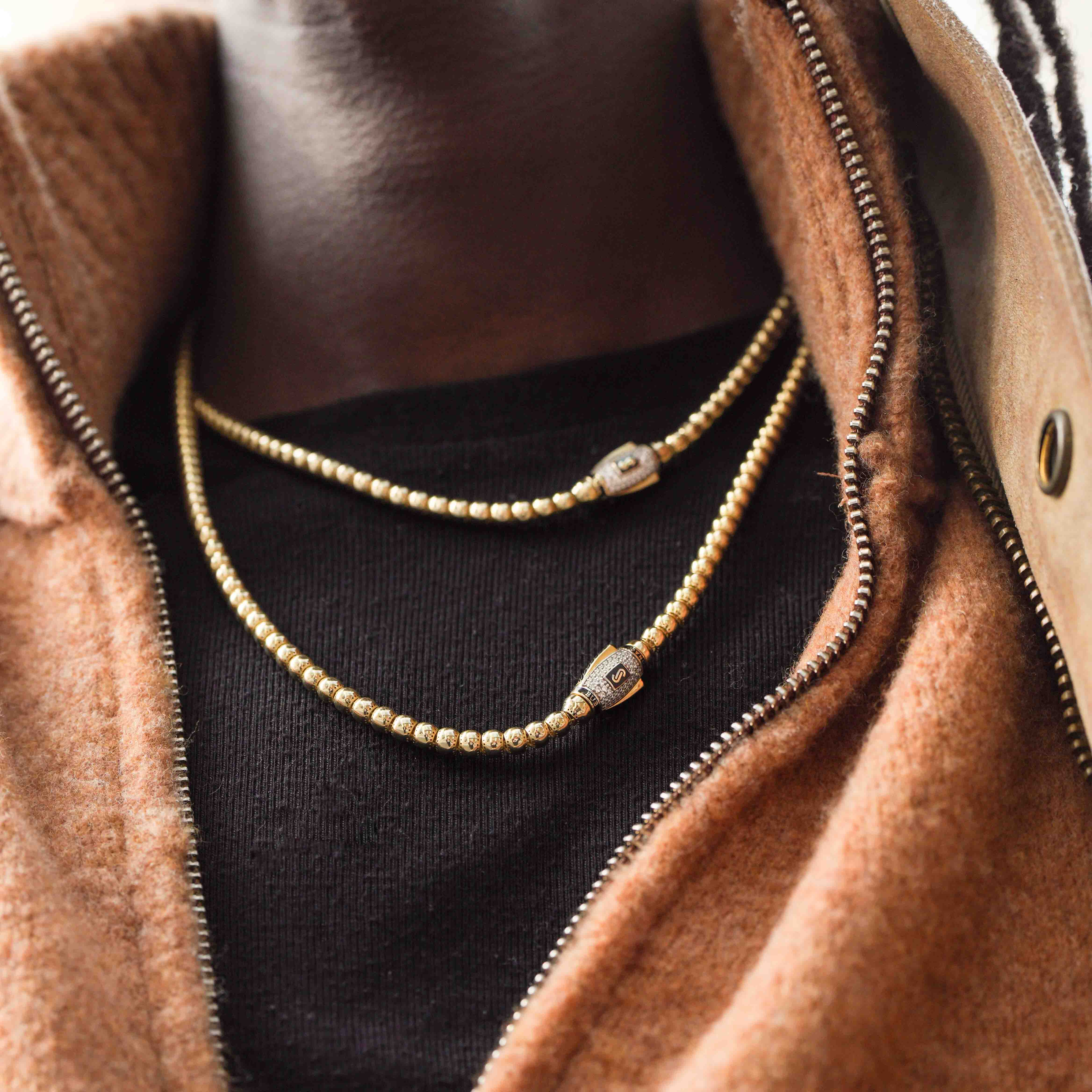 Collar para hombre - Cadena Monaco BUB con cierre pavé