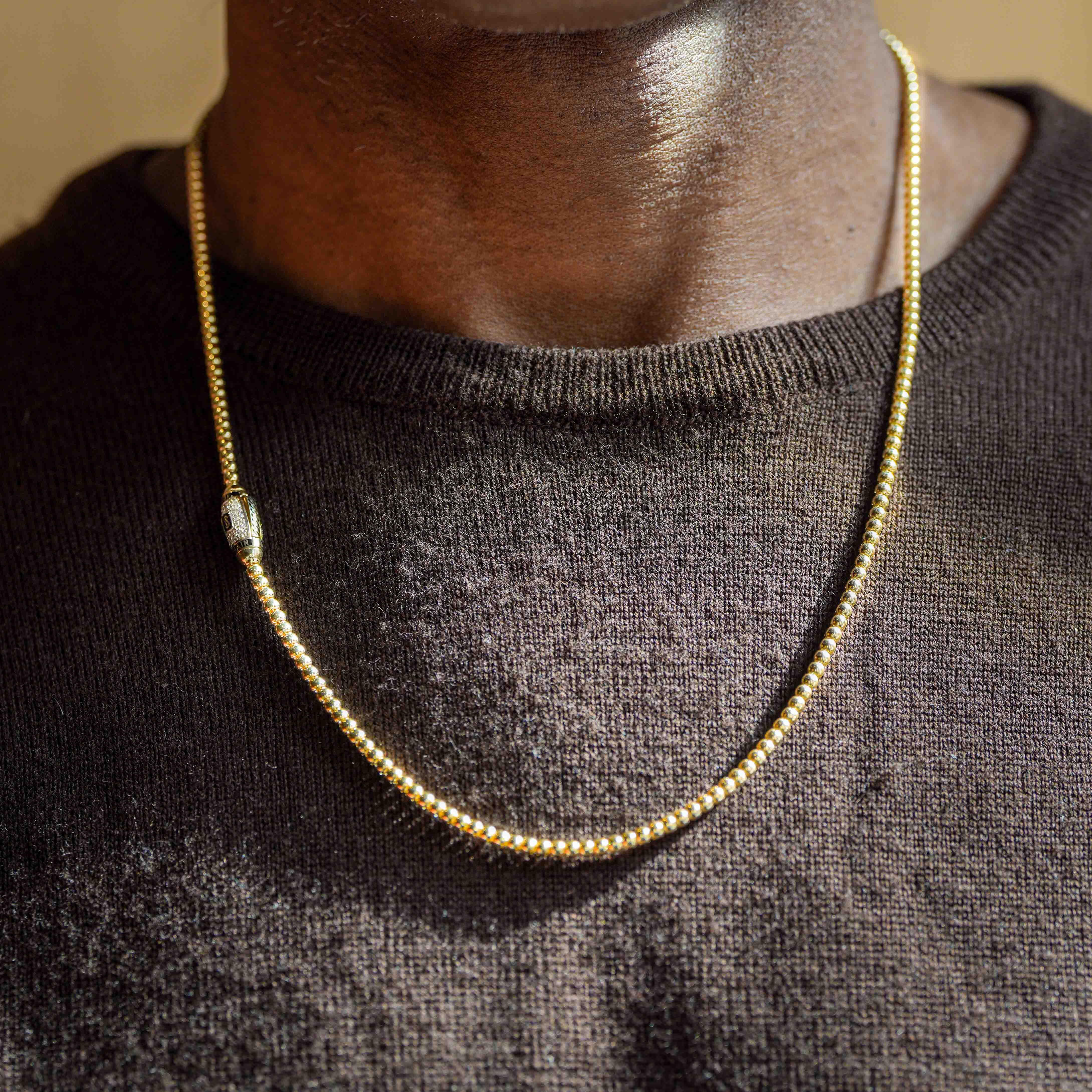Collar para hombre - Cadena Monaco BUB con cierre pavé