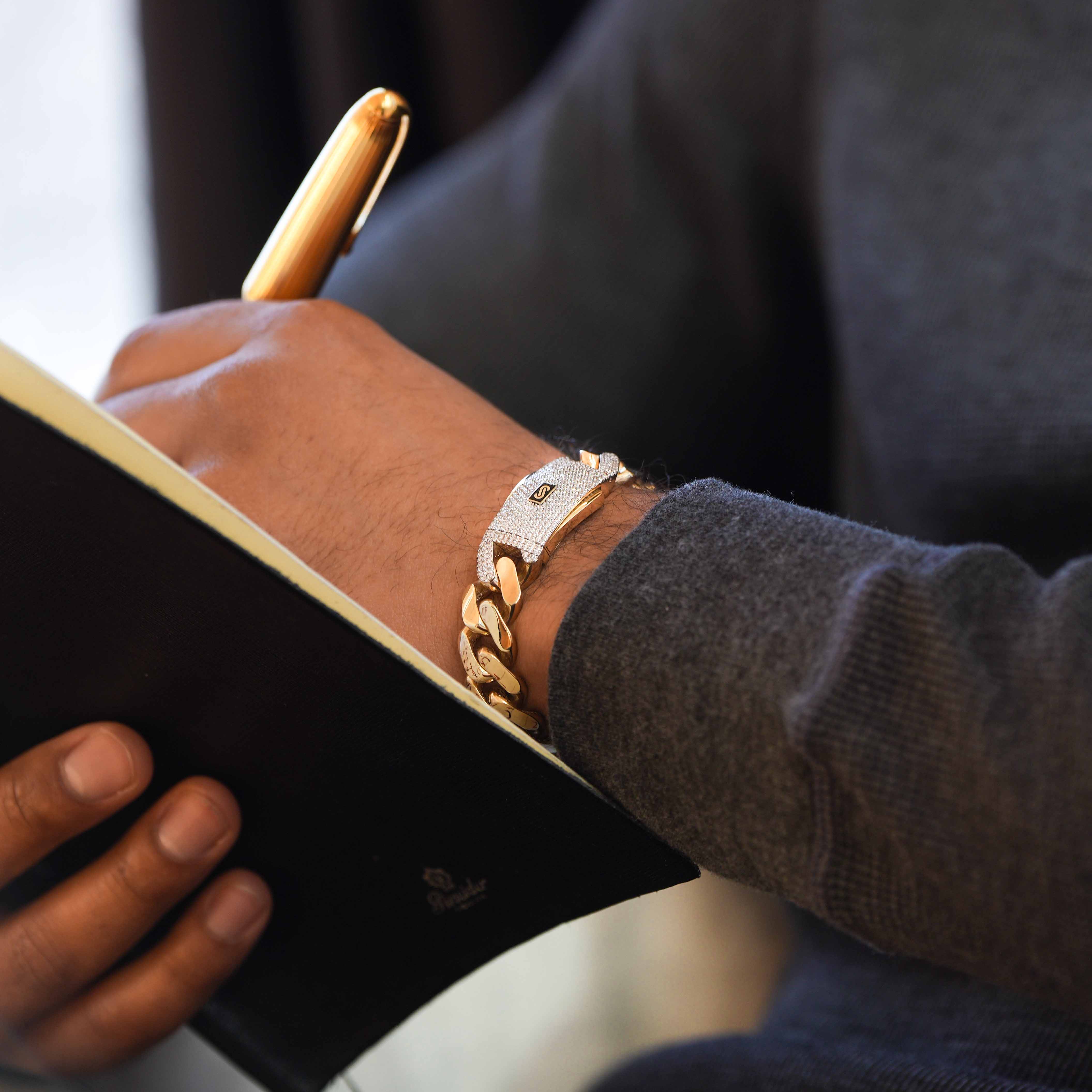 Pulsera De Hombre - Monaco Chain CLASSIC Pavé Lock