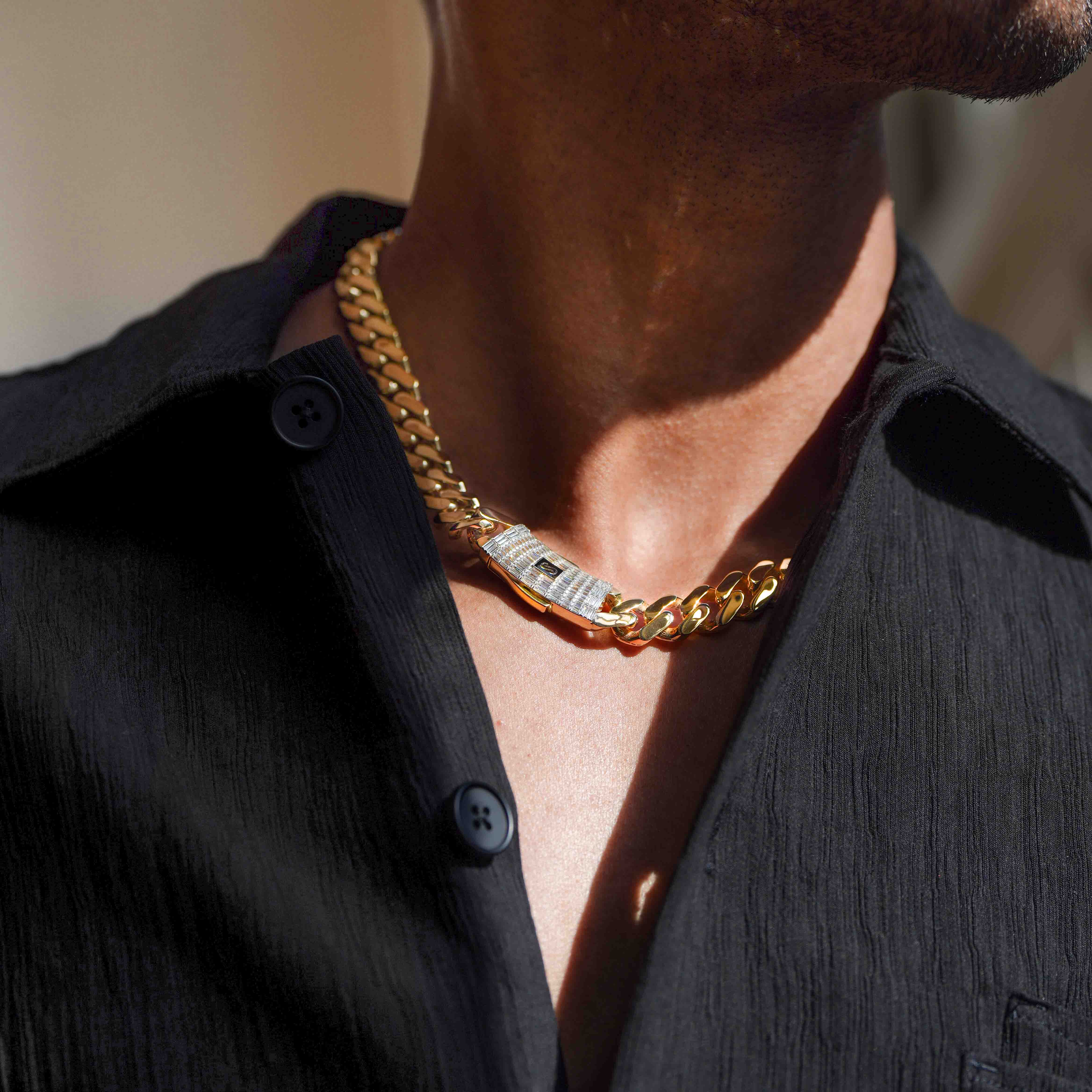 Men's Necklace - Monaco Chain CLASSIC Baguette Lock