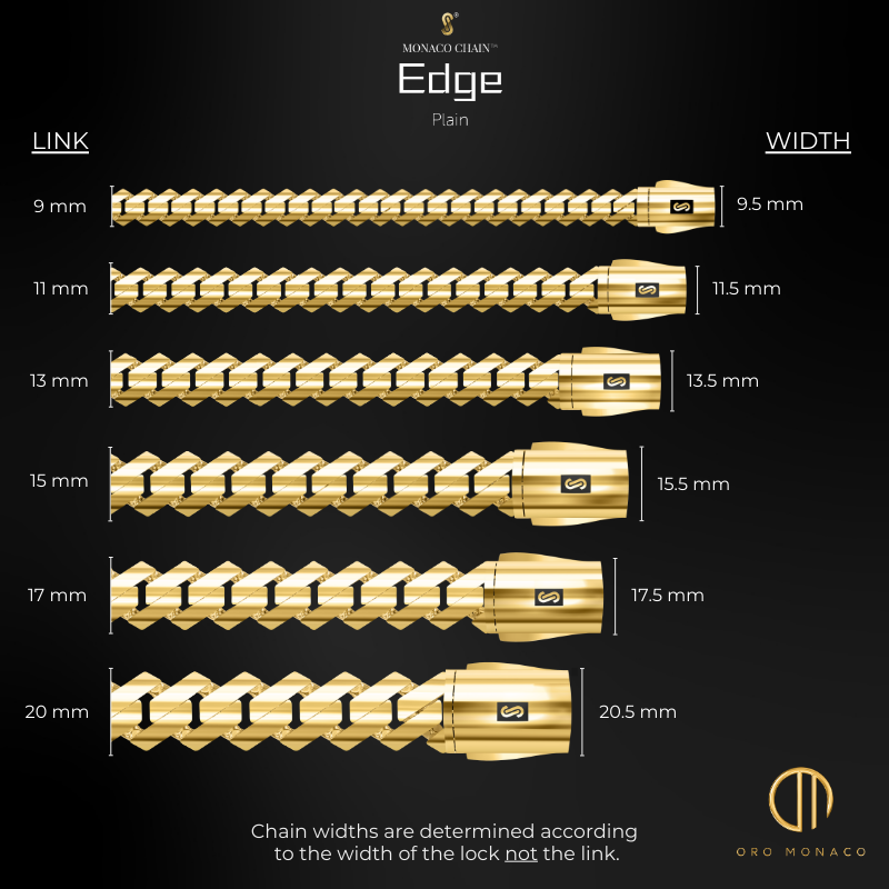 Men's Necklace - Monaco Chain EDGE Plain