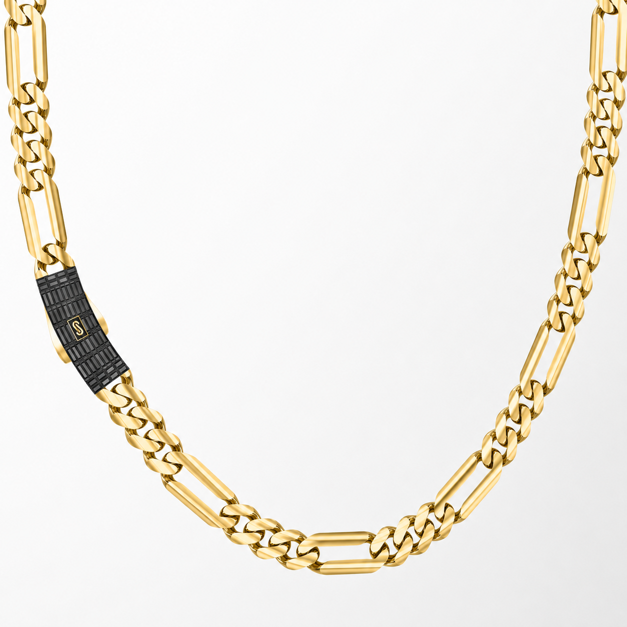 Men's Necklace - Monaco Chain FIGARO Baguette Lock