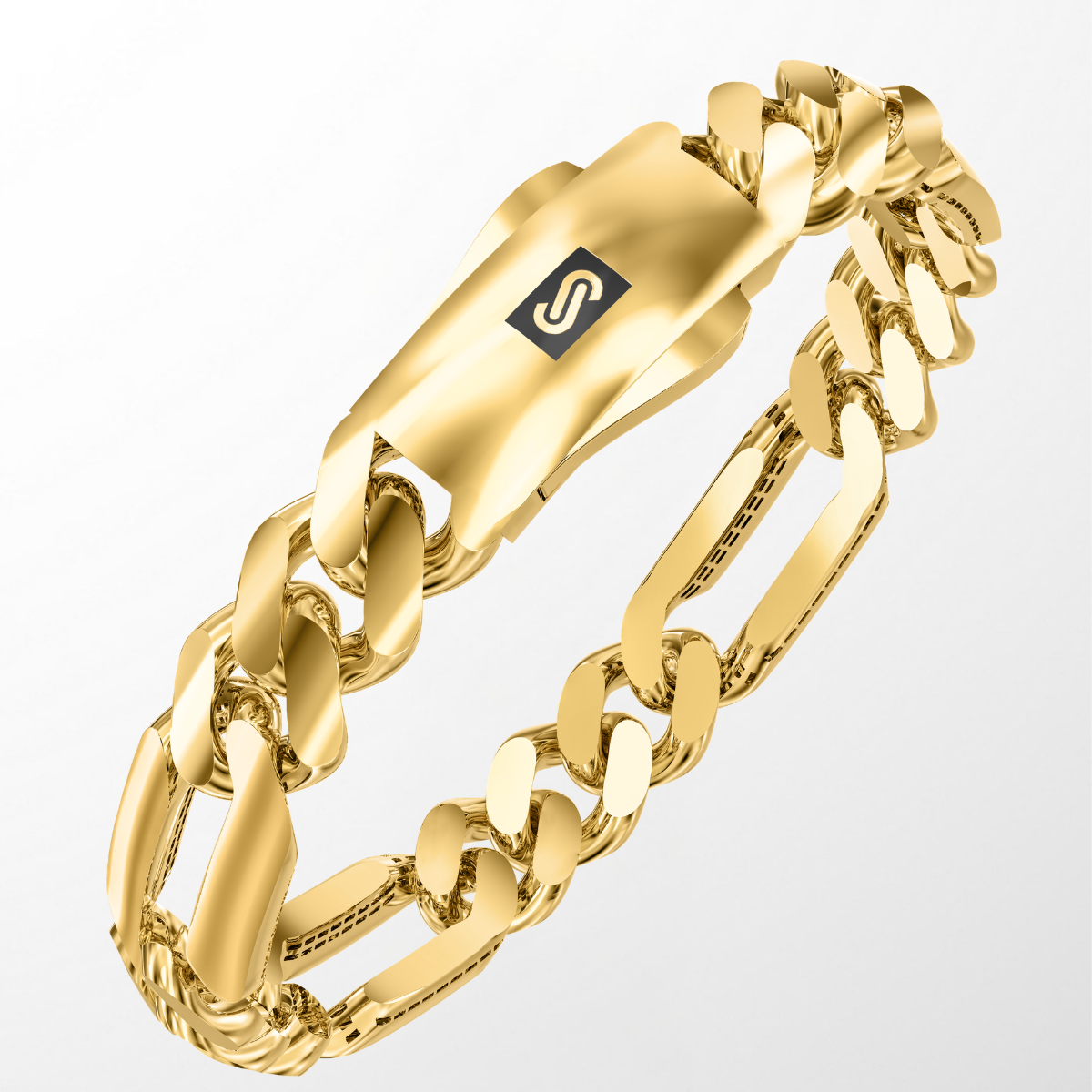Men's Bracelet - Monaco Chain FIGARO Plain