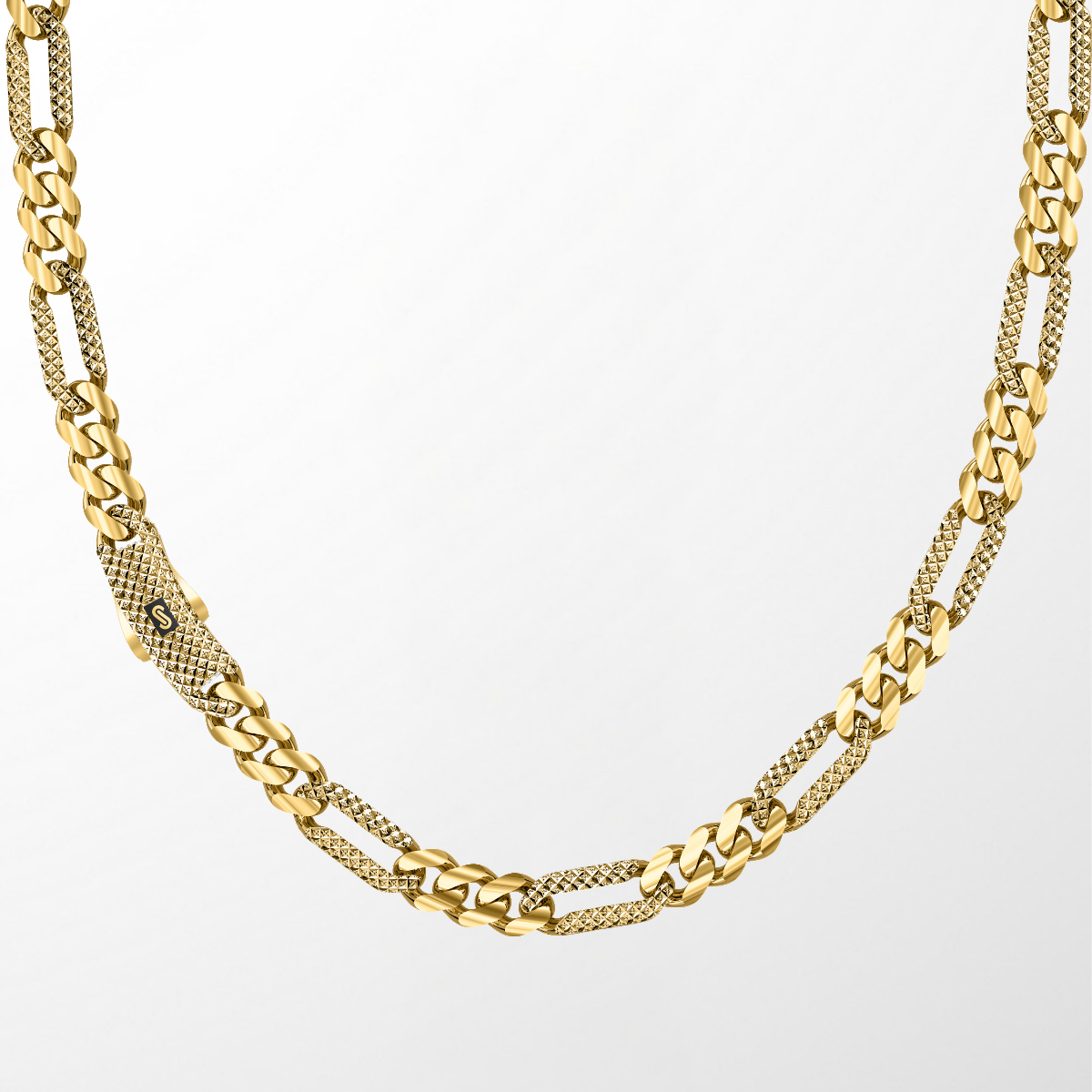 Men's Necklace - Monaco Chain FIGARO Alternate Flex