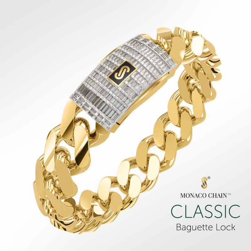 Men's Bracelet - Monaco Chain CLASSIC Baguette Lock