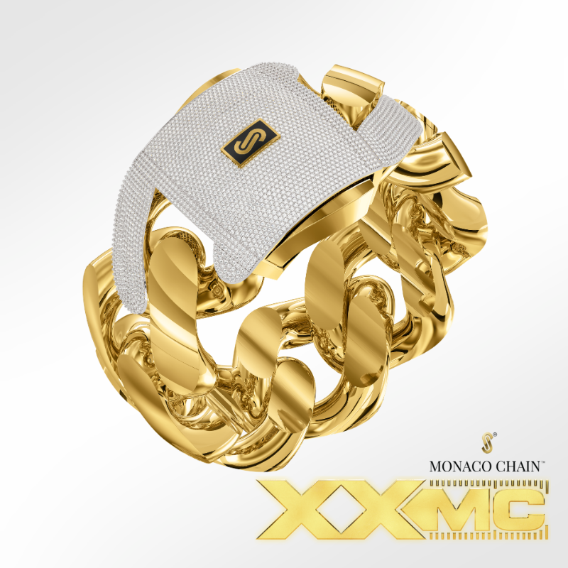 Pulsera De Hombre - Monaco Chain CLASSIC Pavé Lock - 50mm (XXMC)