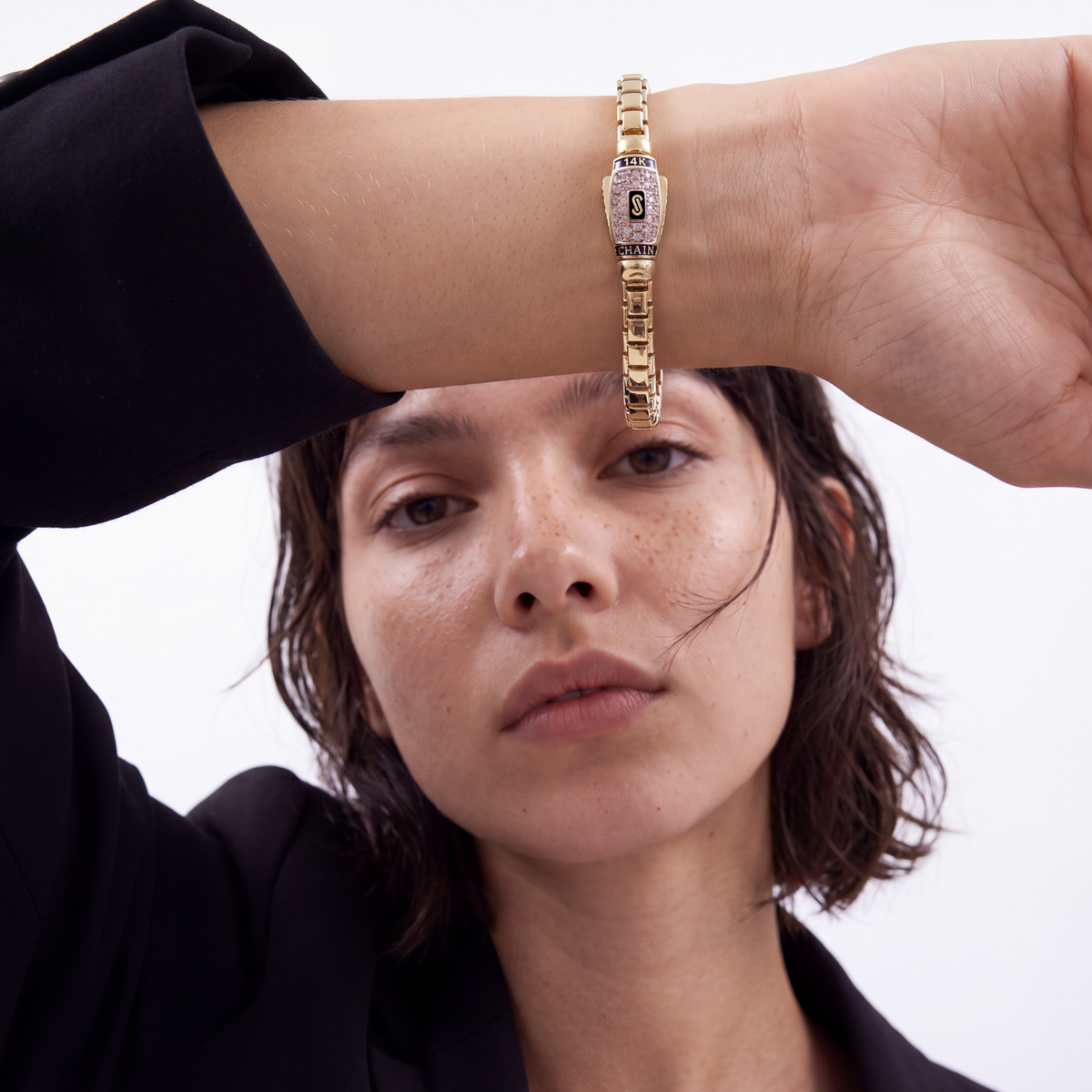 Women's Bracelet - Monaco Chain CUBE Pavé Lock