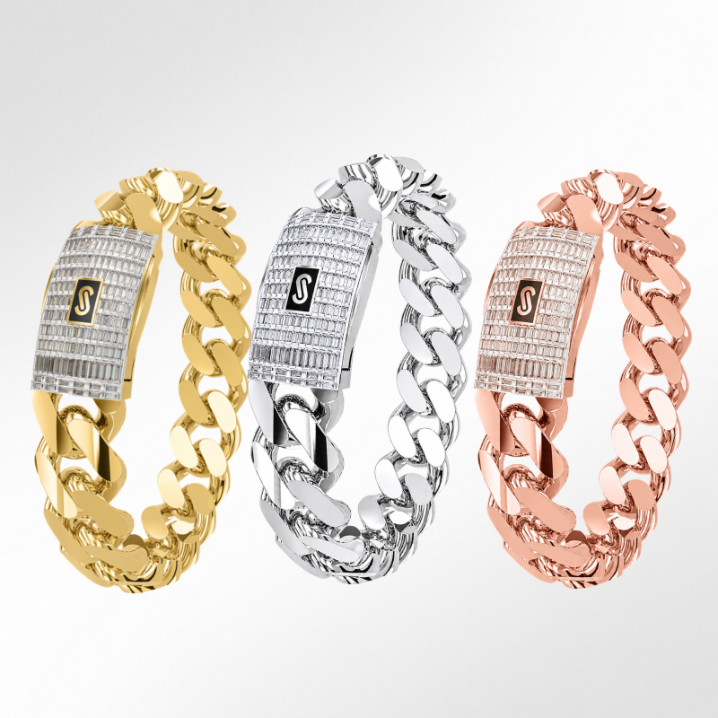 Men's Bracelet - Monaco Chain CLASSIC Baguette Lock