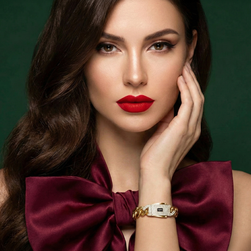 Women's Bracelet - Monaco Chain CLASSIC Pavé Lock