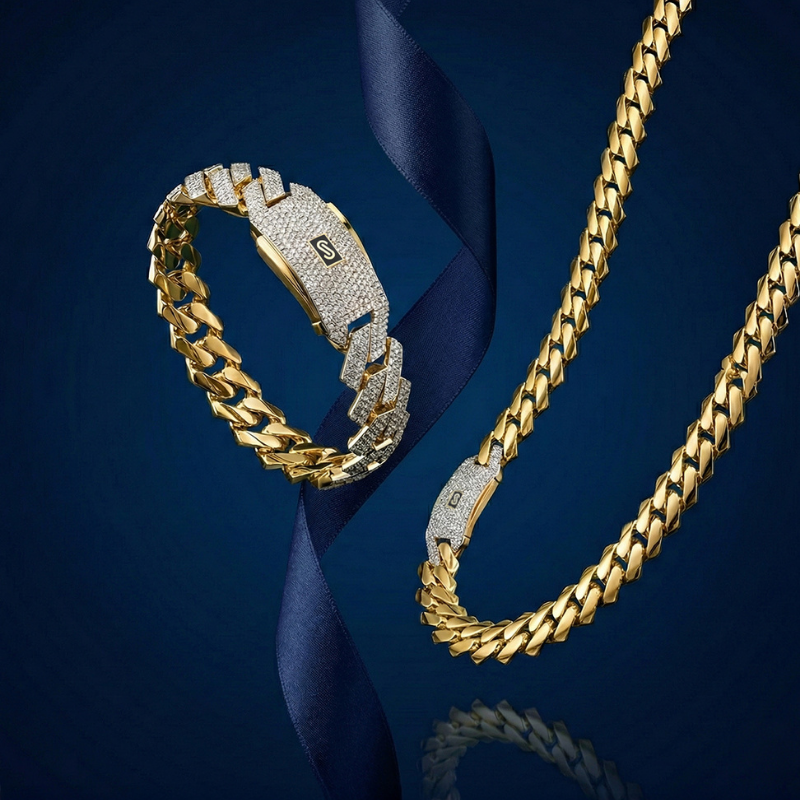 Women's Necklace/Choker - Monaco Chain EDGE Pavé Lock