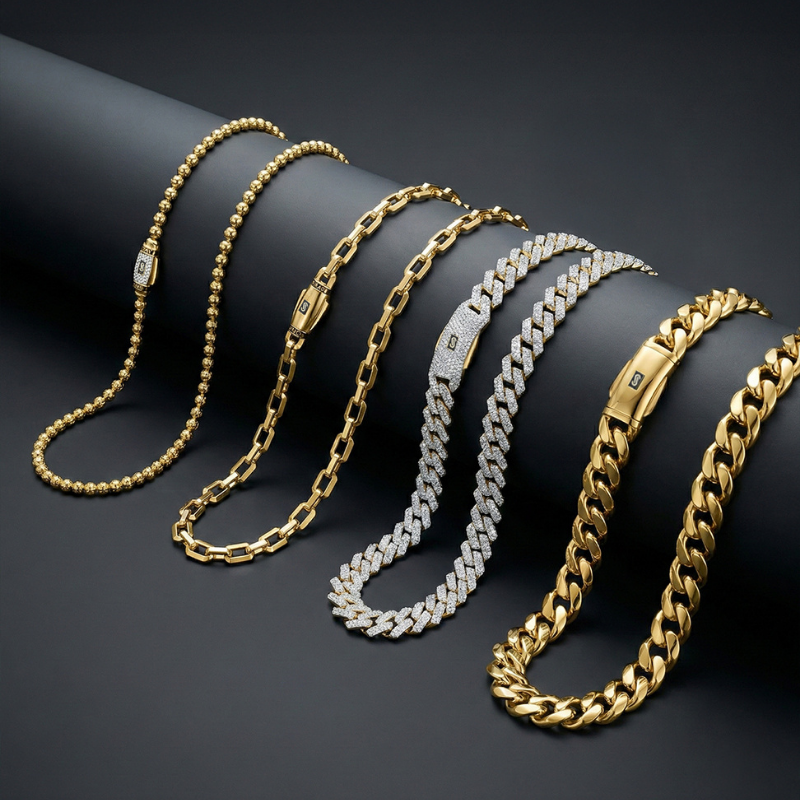 Men's Necklace - Monaco Chain BUB Pavé Lock