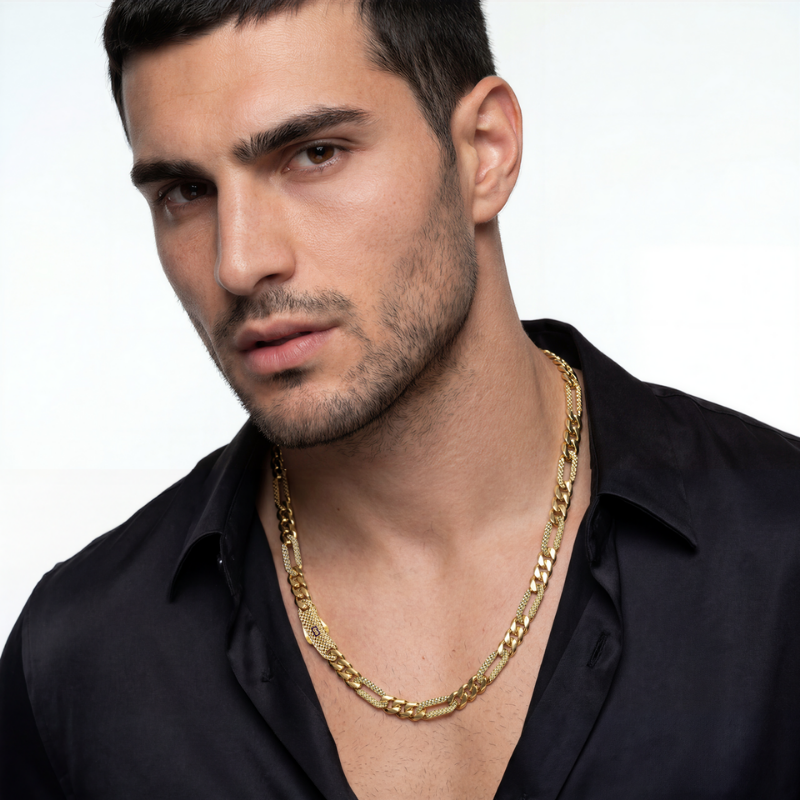 Men's Necklace - Monaco Chain FIGARO Alternate Flex
