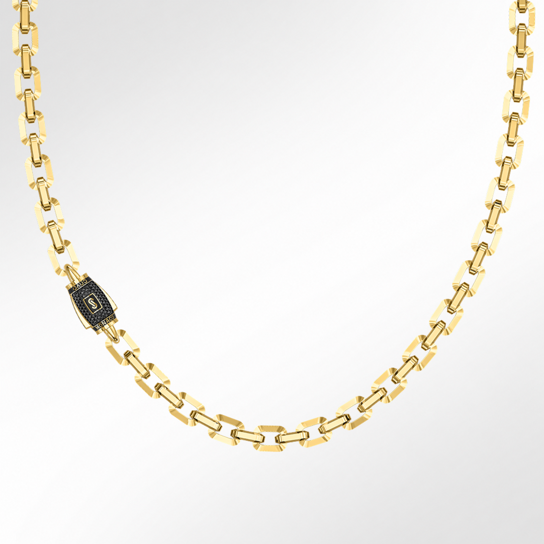 Men's Necklace - Monaco Chain CAVO Pavé Lock