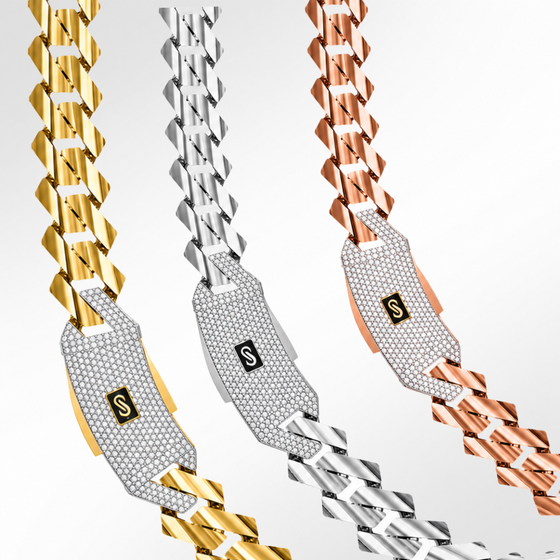 Men's Necklace - Monaco Chain EDGE Pavé Lock