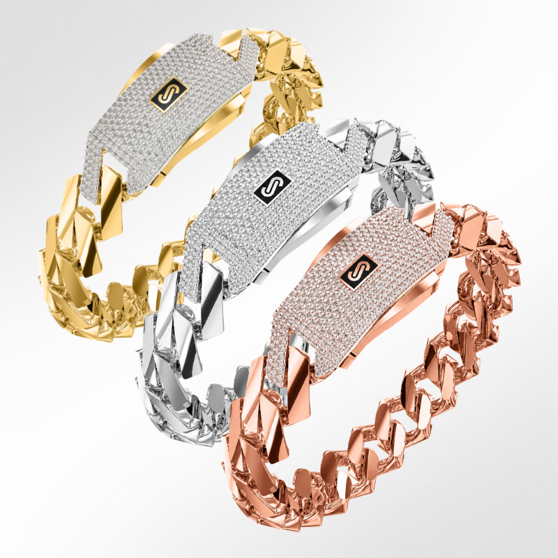 Men's Bracelet - Monaco Chain EDGE Pavé Lock
