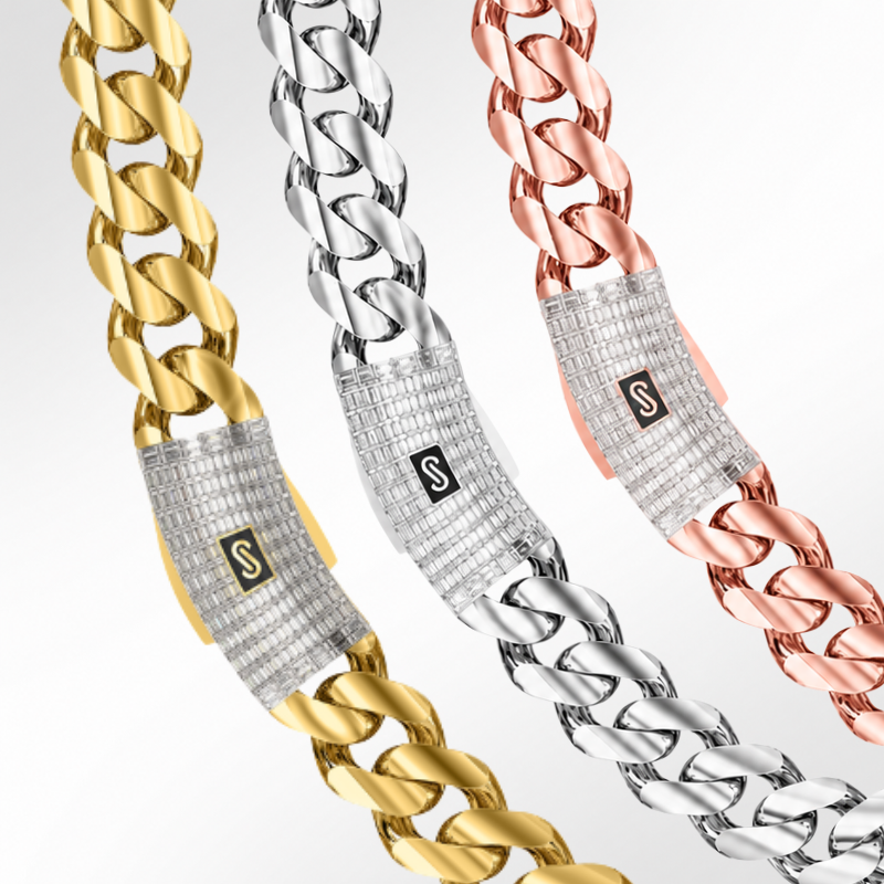 Women's Necklace/Choker - Monaco Chain CLASSIC Baguette Lock