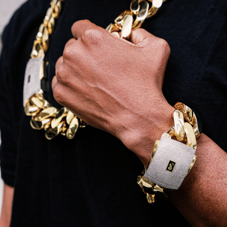 Pulsera para hombre - Cadena Monaco Classic con cierre de pavé - 35 mm (XMC)