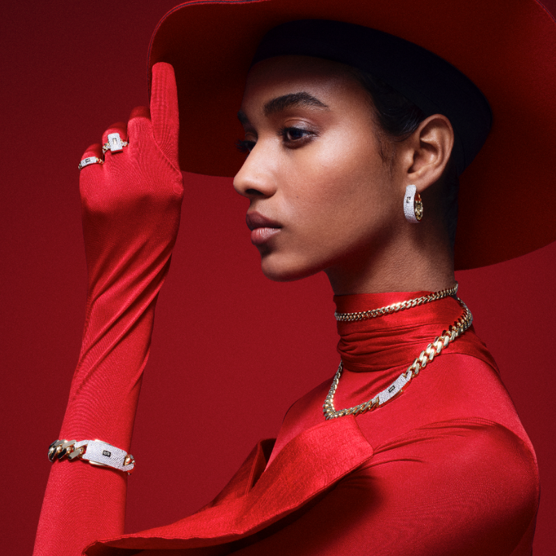 Aretes - Monaco Chain HOOP Pavé Lock