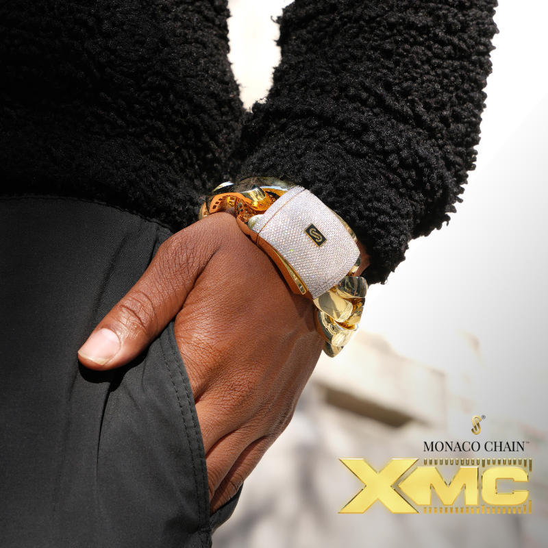 Pulsera para hombre - Cadena Monaco Classic con cierre de pavé - 35 mm (XMC)