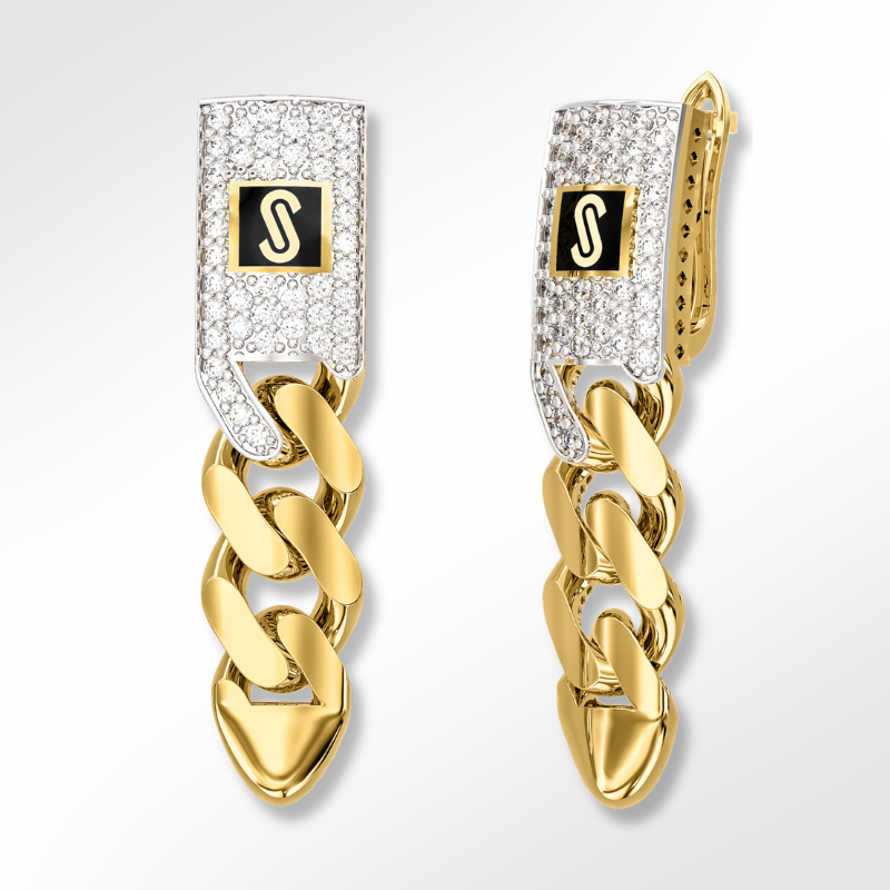 Aretes - Monaco Chain CLASSIC Pavé Lock