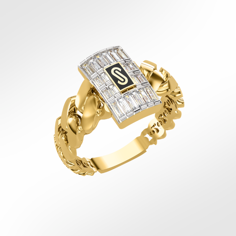 Anillo De Mujer - Monaco Chain CLASSIC Baguette Lock