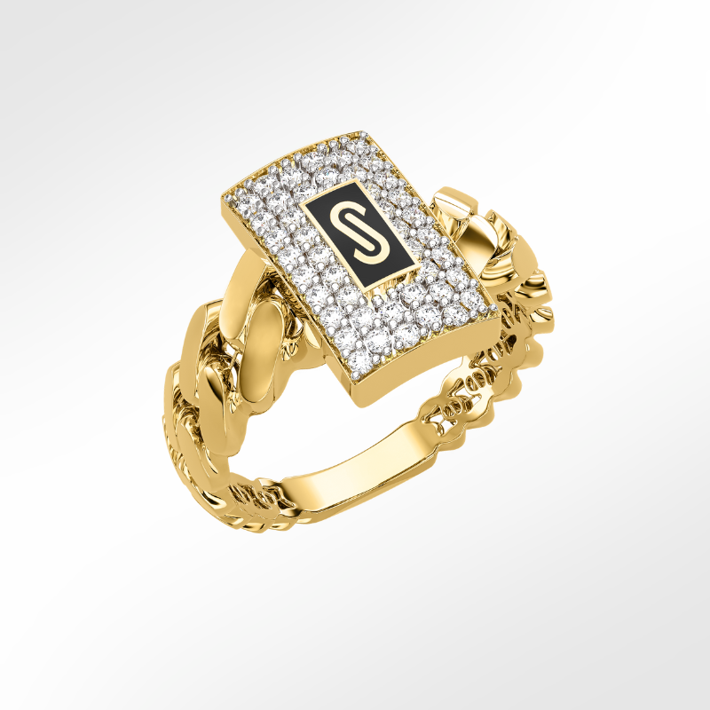 Anillo De Mujer - Monaco Chain CLASSIC Pavé Lock