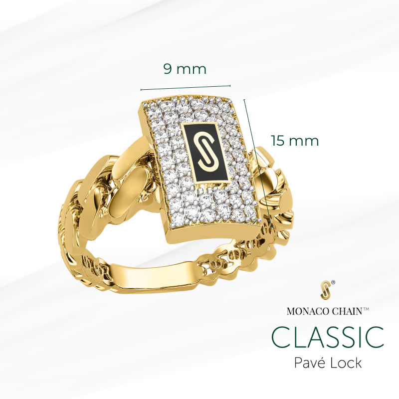 Anillo De Mujer - Monaco Chain CLASSIC Pavé Lock