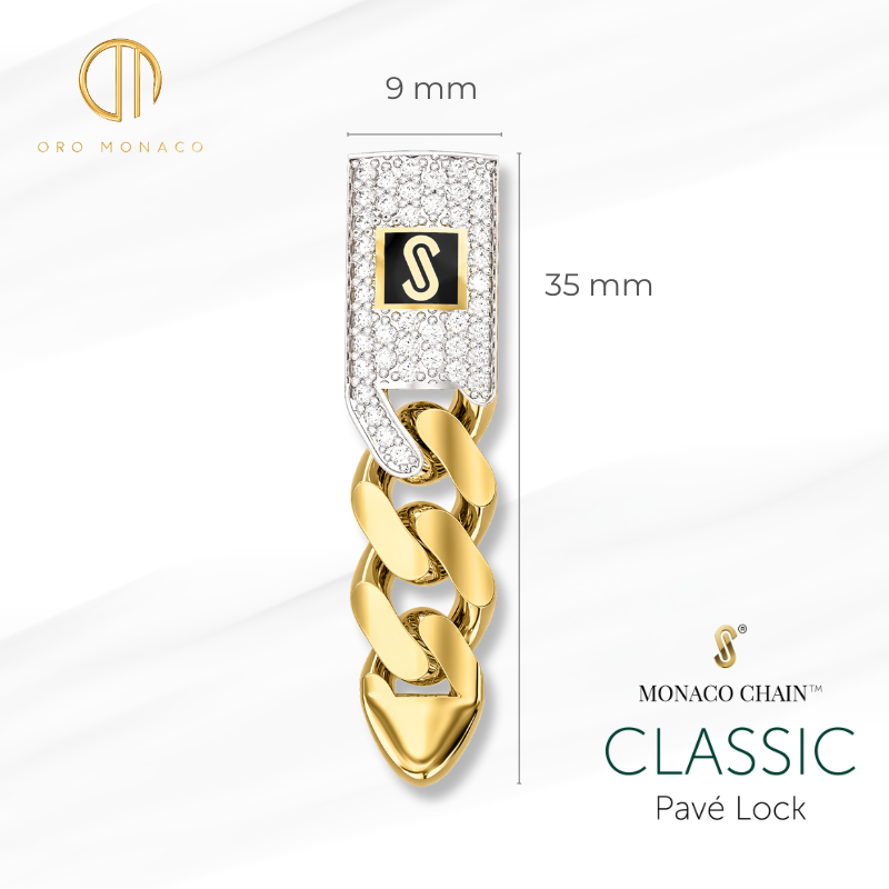 Aretes - Monaco Chain CLASSIC Pavé Lock