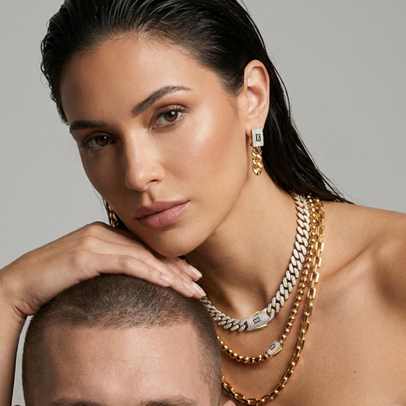 Aretes - Monaco Chain CLASSIC Pavé Lock